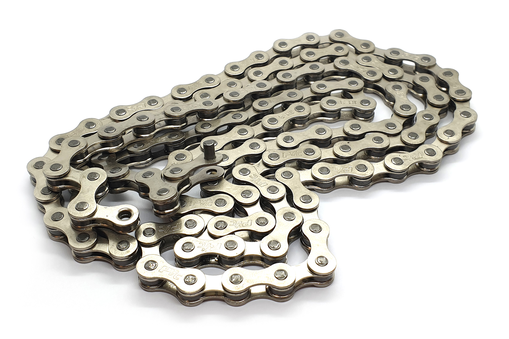 PYC 1/2" x 3/32" Bike Chain | 5 6 7 Speed | 116 Links Silver