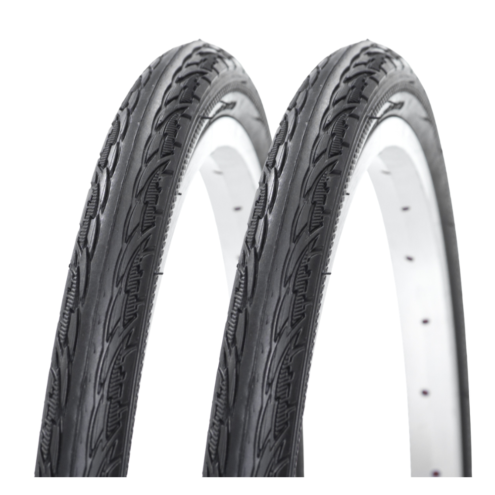 26 x 1.50 ATB Slick Tyres – Pair – Black – 40-559 – City, Hybrid & MTB Road Conversion Tyres