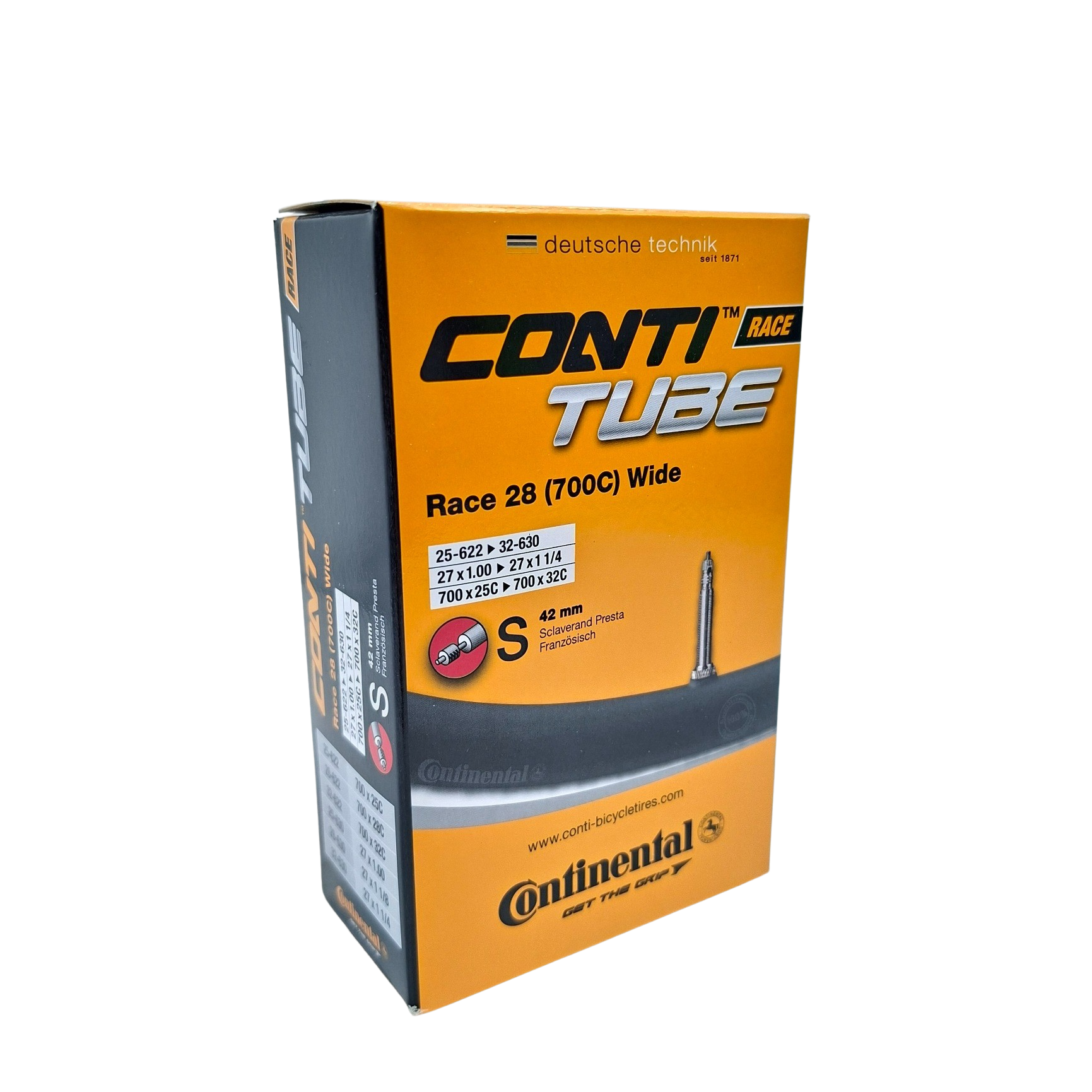 Continental Race 28 Wide Inner Tube – 700c / 27" – Presta Valve 42mm - Image 2